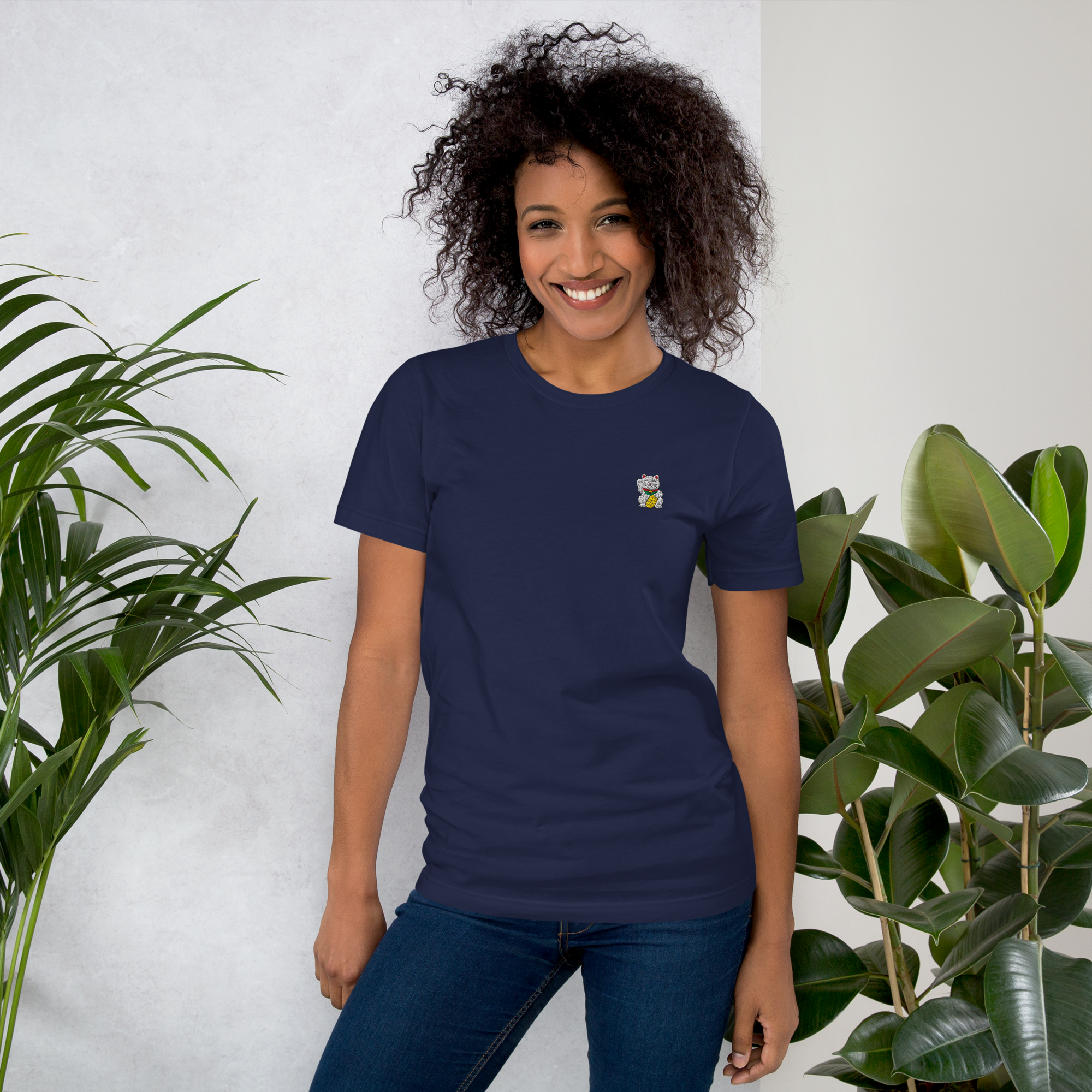 Unisex T-Shirt mit Glückskatze